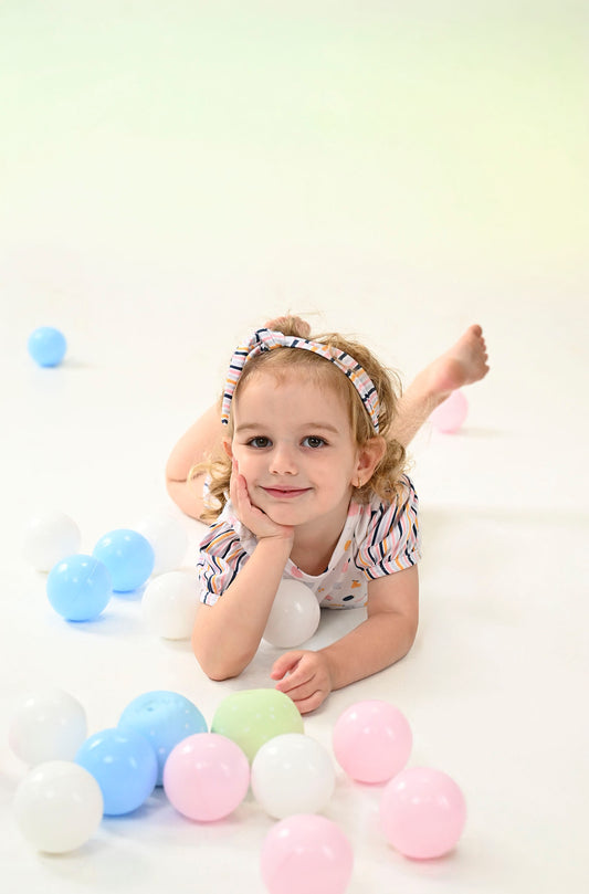Conjunto Infantil Manga Curta Aquarela de Frutas