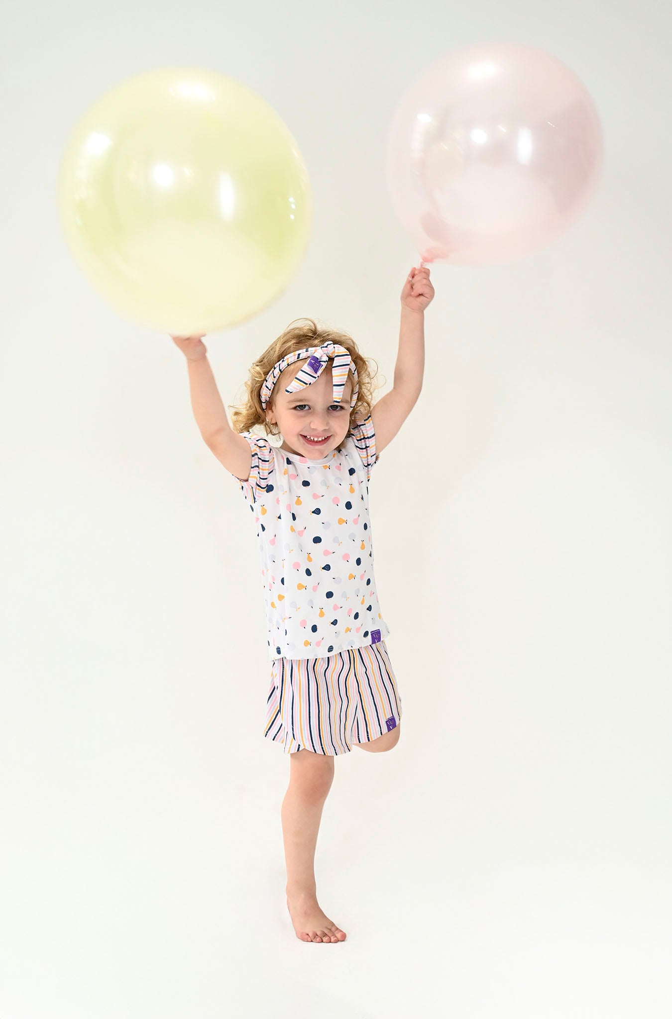 Conjunto Infantil Manga Curta Aquarela de Frutas