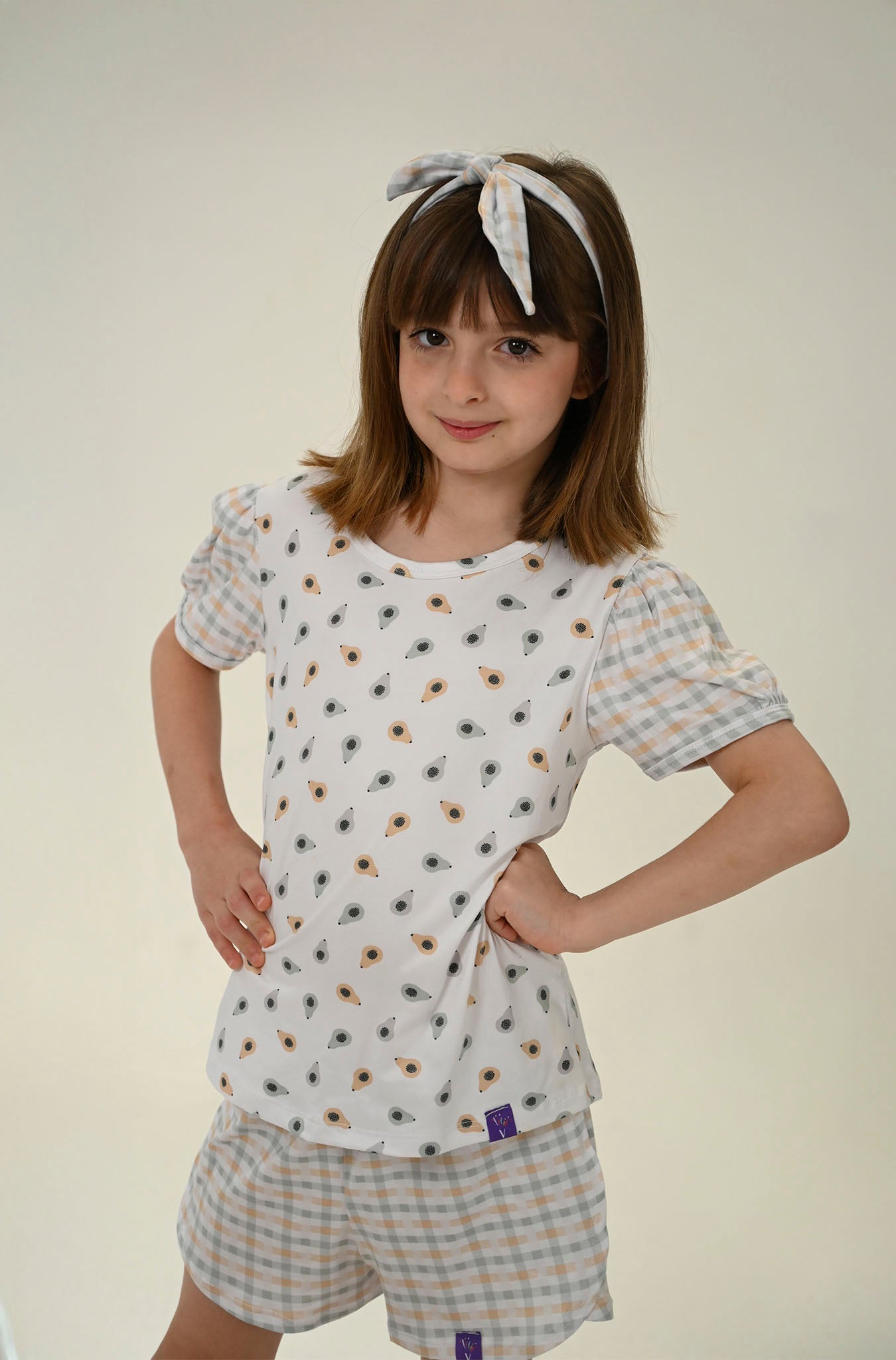 Conjunto Infantil Manga Curta Papaya Mint