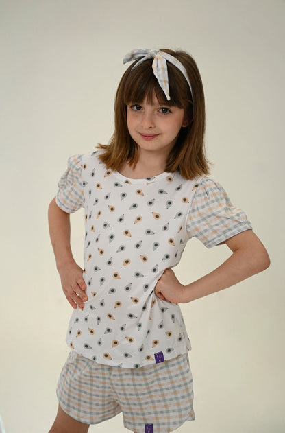 Conjunto Infantil Manga Curta Papaya Mint