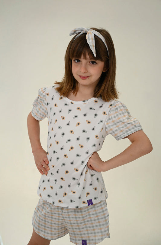 Conjunto Infantil Manga Curta Papaya Mint