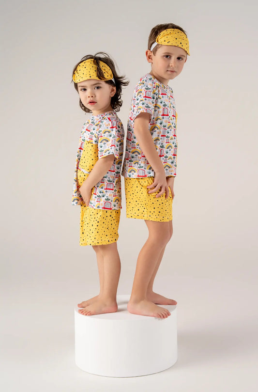 Conjunto Infantil  Camiseta Manga Curta e Bermuda Passeio no Deserto Voilá | Feitas para dormir, perfeitas para brincar