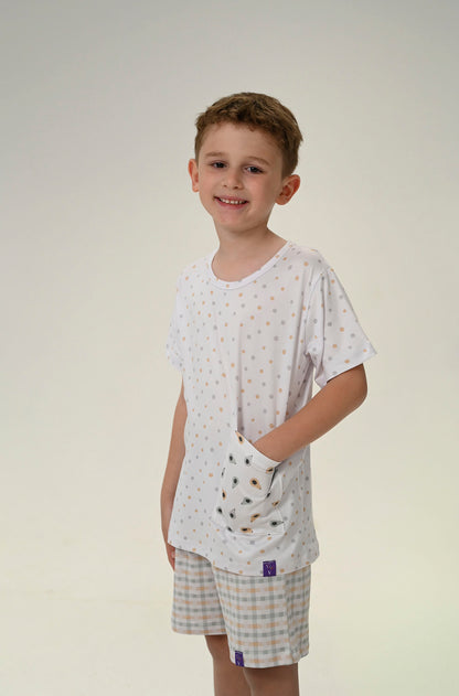 Conjunto Infantil Manga Curta Pop Papaya