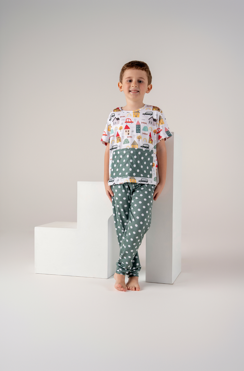 Conjunto Infantil Camiseta Manga Curta e Calça Estação Central