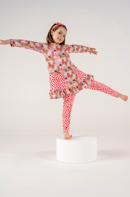 Conjunto Infantil Camisola Manga Longa e Legging Aquarela em Movimento