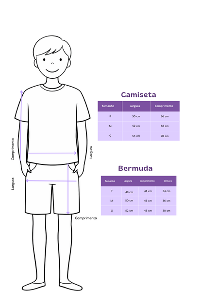Conjunto Manga Curta Grande Fera