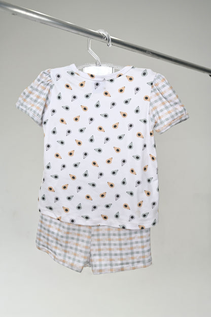 Conjunto Infantil Manga Curta Papaya Mint