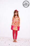 Conjunto Infantil Térmico Com Camisola Manga Longa e Legging Gata Vavá