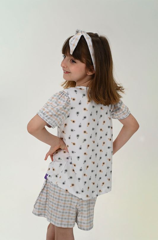 Conjunto Infantil Manga Curta Papaya Mint