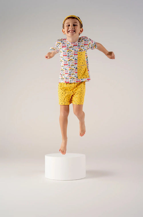 Conjunto Infantil  Camiseta Manga Curta e Bermuda Passeio no Deserto Voilá | Feitas para dormir, perfeitas para brincar