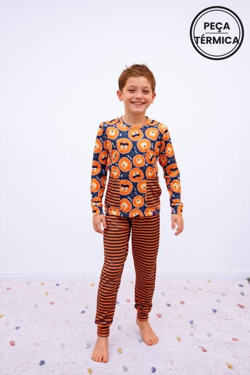 Conjunto Infantil Térmico Manga Longa e Calça Leão Vitor