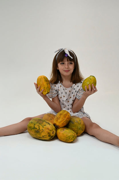 Conjunto Infantil Manga Curta Papaya Mint