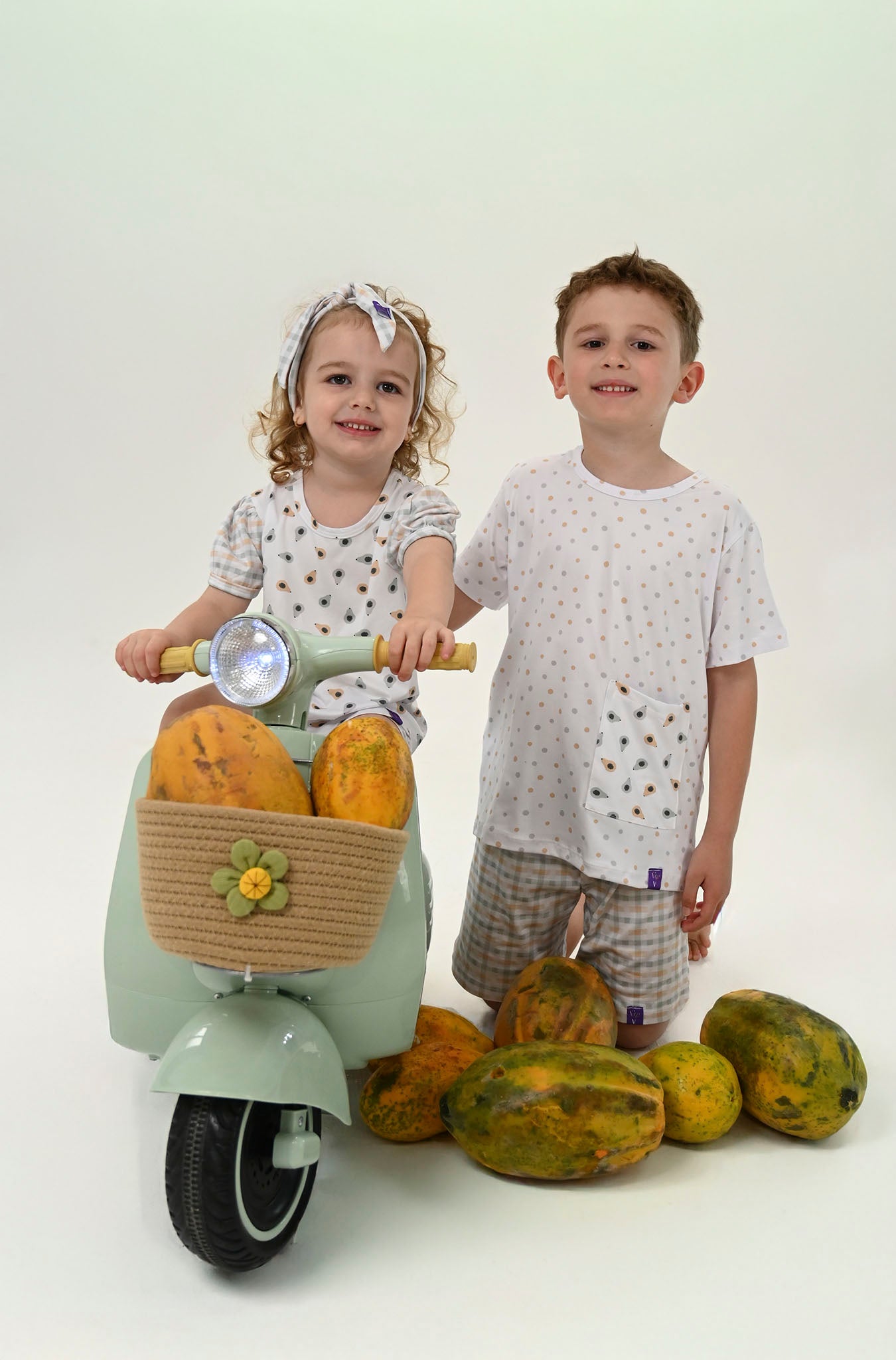 Conjunto Infantil Manga Curta Pop Papaya