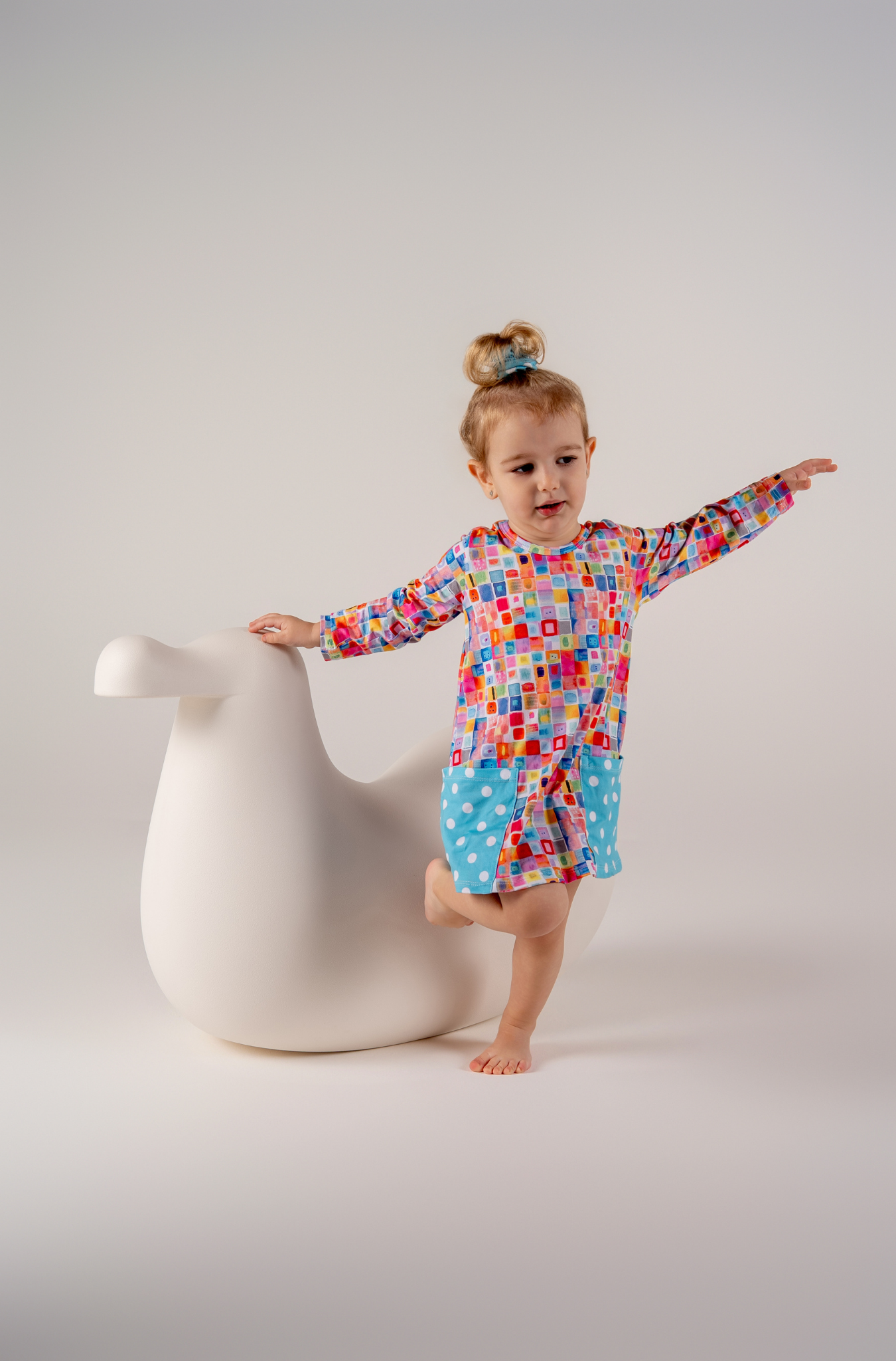 Conjunto Infantil Camisola Manga Longa e Calcinha Quadros e Quadrados Voilá | Feitas para dormir, perfeitas para brincar