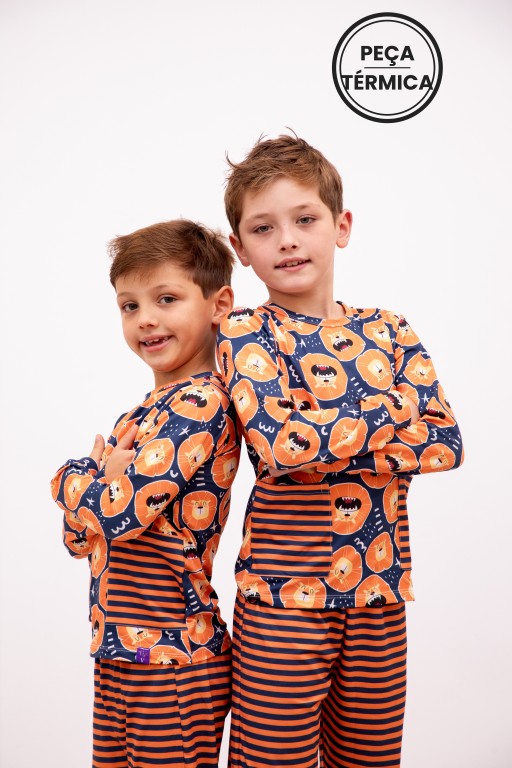 Conjunto Infantil Térmico Manga Longa e Calça Leão Vitor