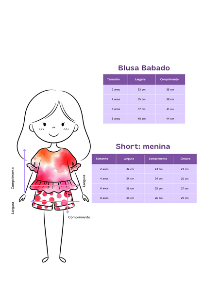 Conjunto Infantil Blusinha com Babado e Short Rua de Verão