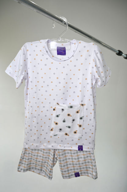 Conjunto Infantil Manga Curta Pop Papaya