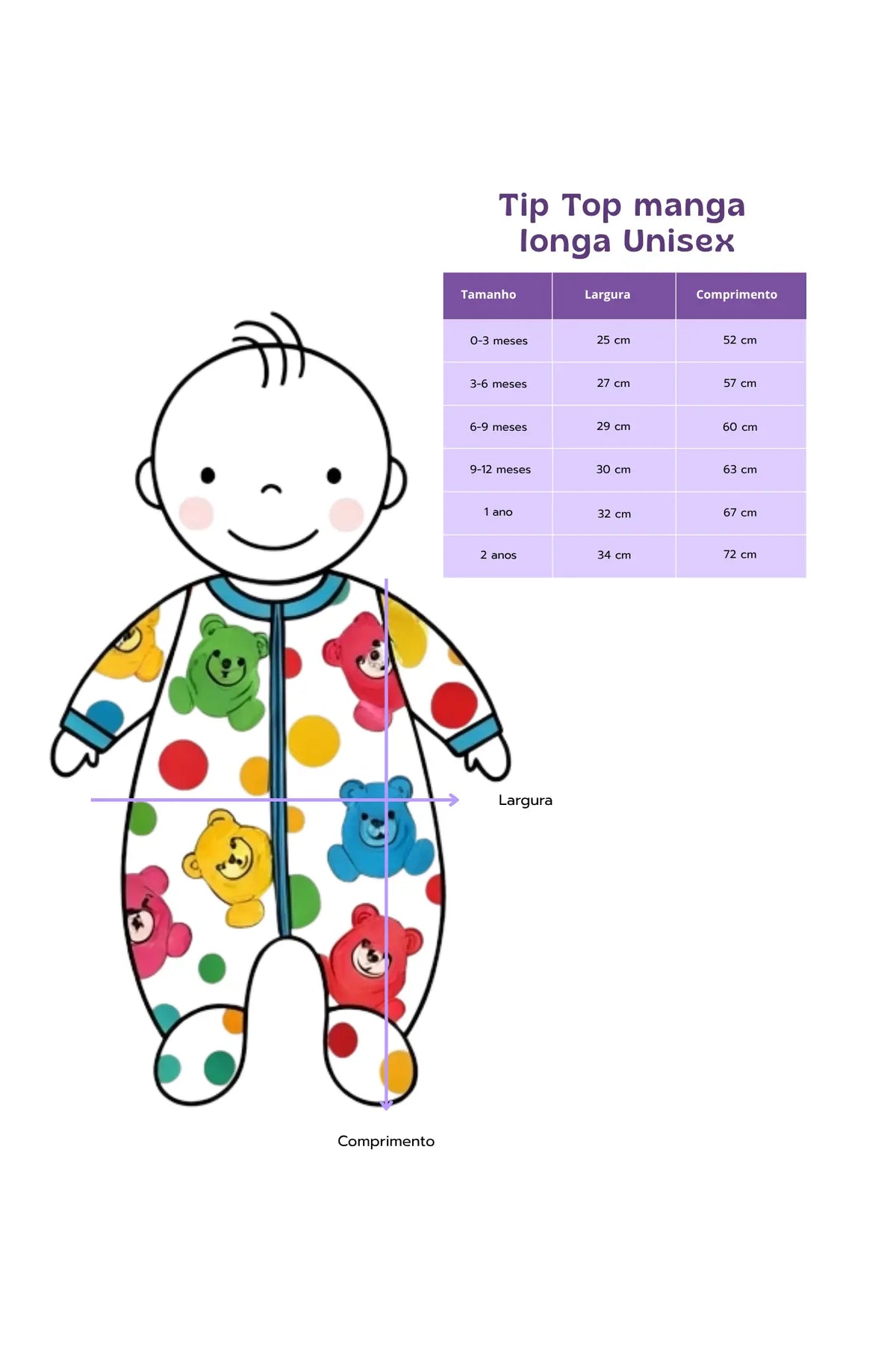 Tip Top Bebê Manga Longa Expedição Urso-Lunar Voilá | Feitas para dormir, perfeitas para brincar