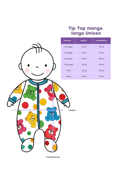 Tip Top Bebê Manga Longa Abraço do Ouriço Voilá | Feitas para dormir, perfeitas para brincar