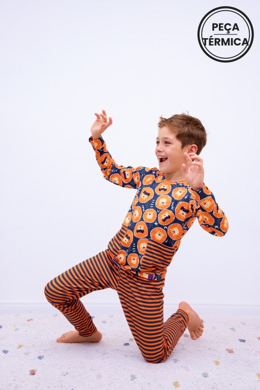 Conjunto Infantil Térmico Manga Longa e Calça Leão Vitor
