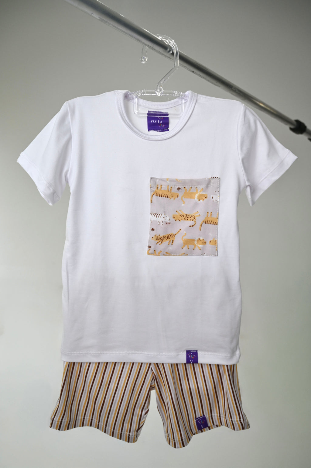 Conjunto Infantil Manga Curta Feras do Verão