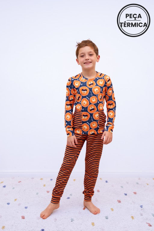 Conjunto Infantil Térmico Manga Longa e Calça Leão Vitor