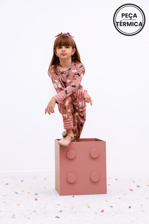 Conjunto Infantil Térmico Manga Longa e Calça Cachorrinha Viola