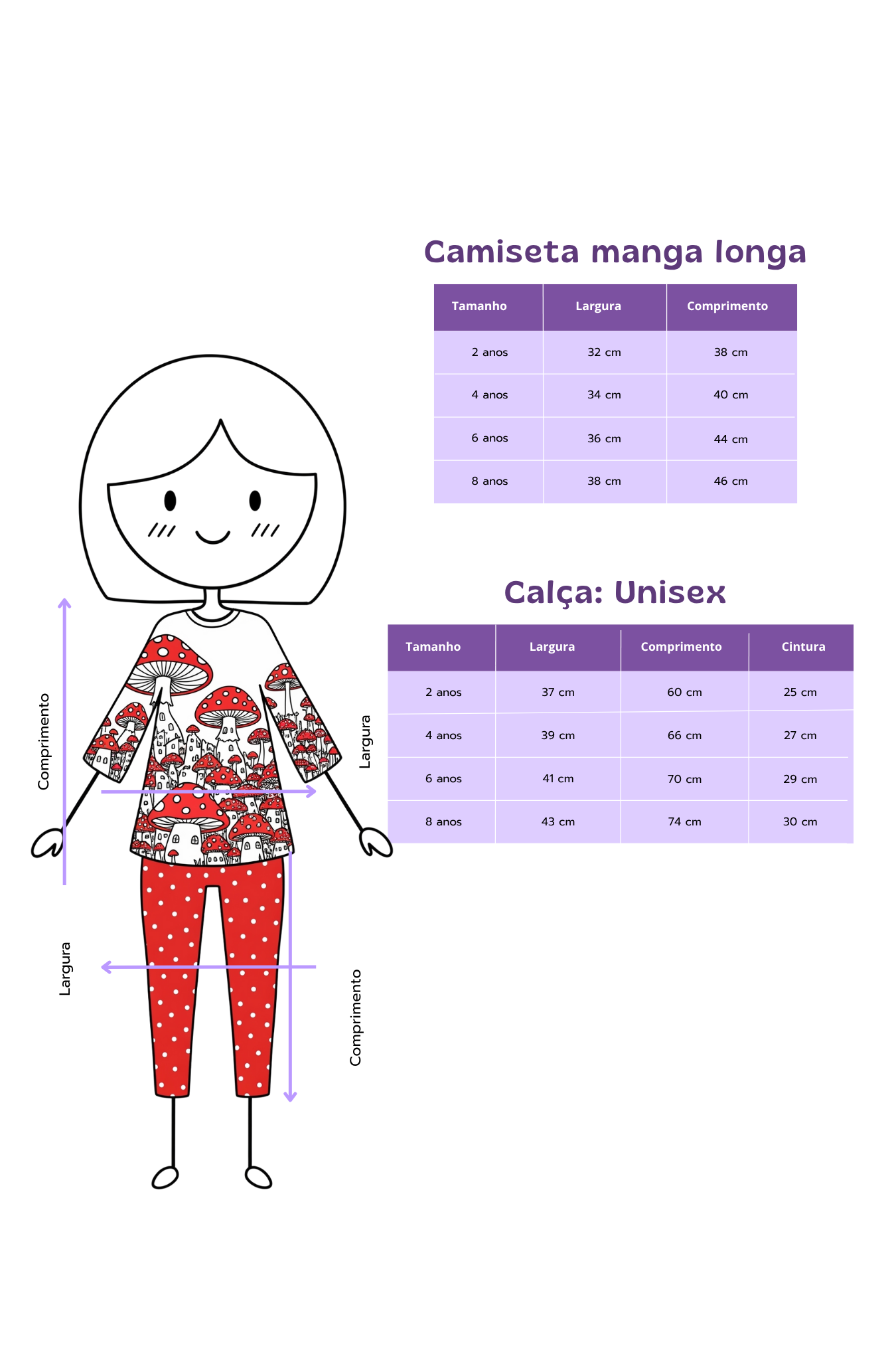 Conjunto Infantil Manga Longa e Calça Vila Cogumelo Voilá | Feitas para dormir, perfeitas para brincar