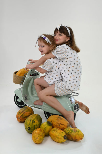 Conjunto Infantil Manga Curta Papaya Mint