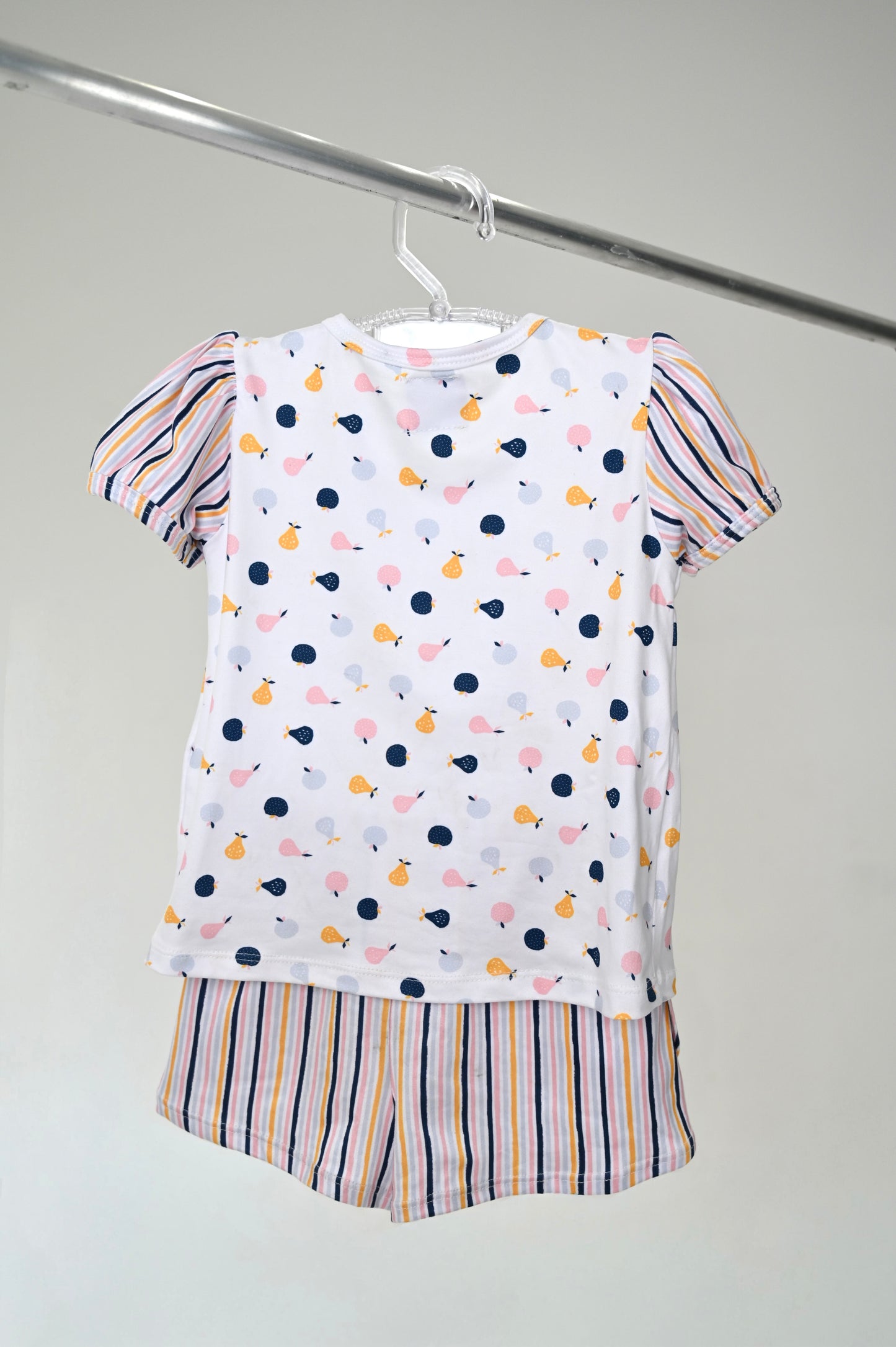 Conjunto Infantil Manga Curta Aquarela de Frutas