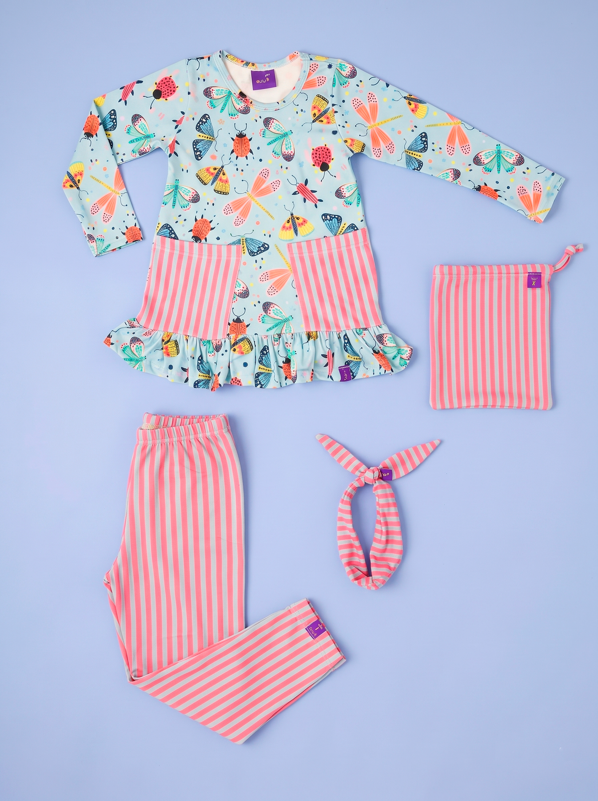 Conjunto Infantil com Camisola Manga Longa e Legging Borboleta Vick
