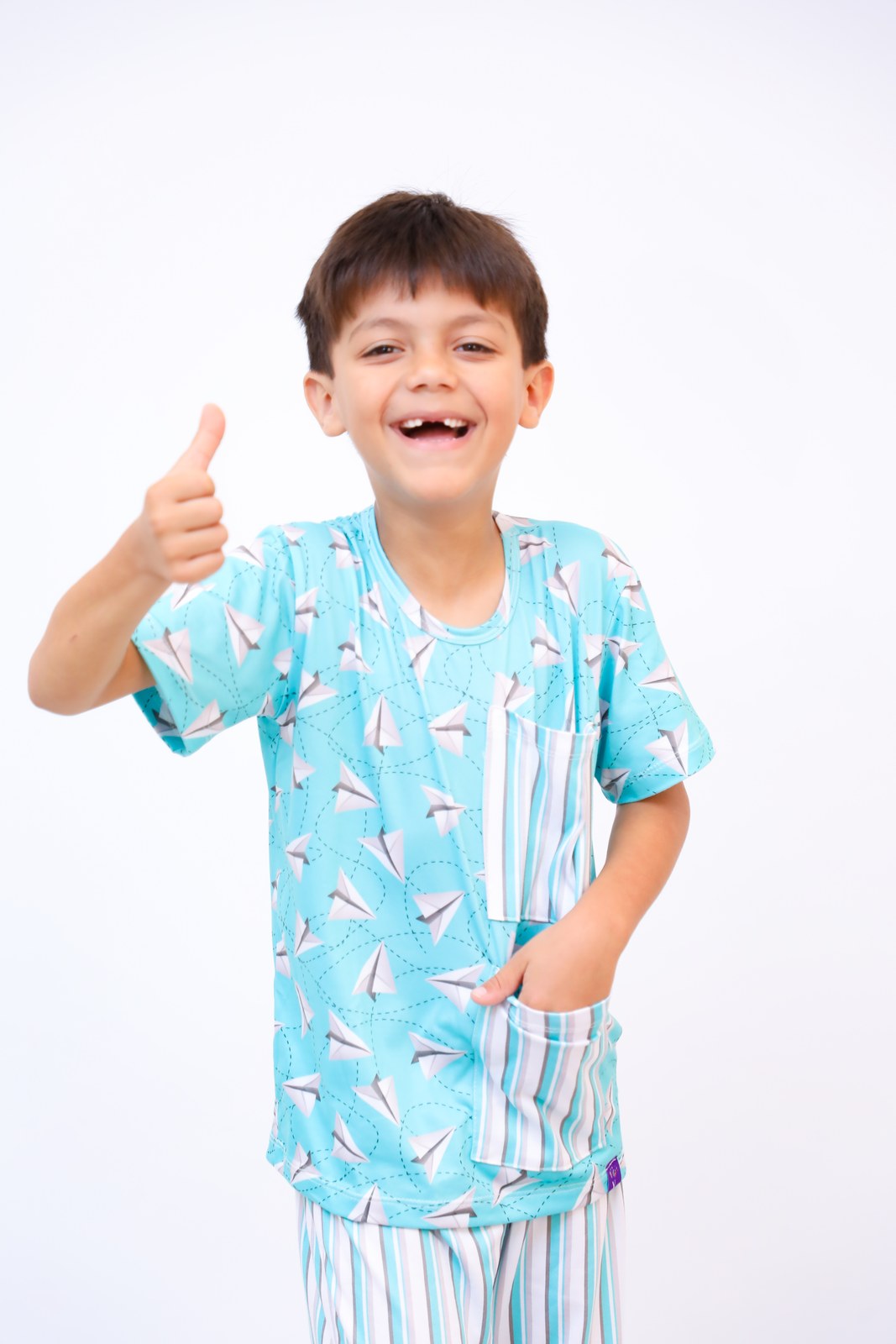Conjunto Pijama Infantil Avião de Papel
